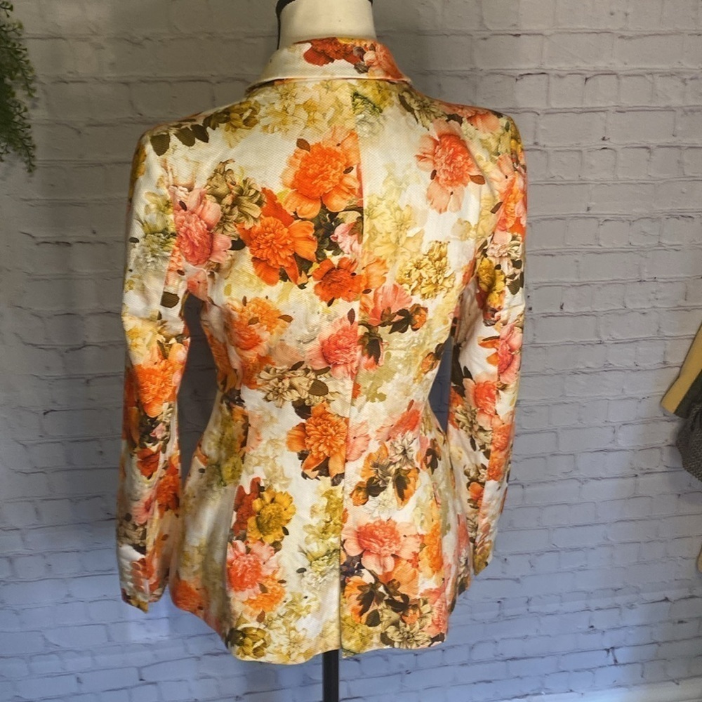 Zara Cotton pique Fall Colours Lined Blazer One Button Closure Size S - Picture 8 of 17
